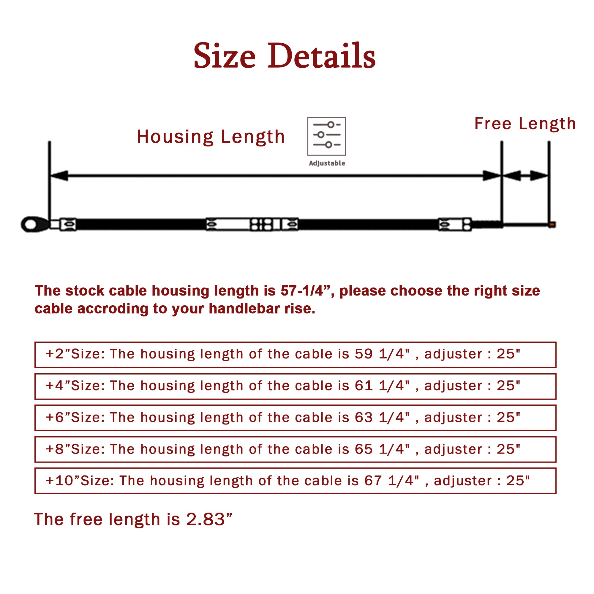 Extended Clutch Cable for 1986-Up Harley Sportster & 1987-2006 Harley Big Twin Models