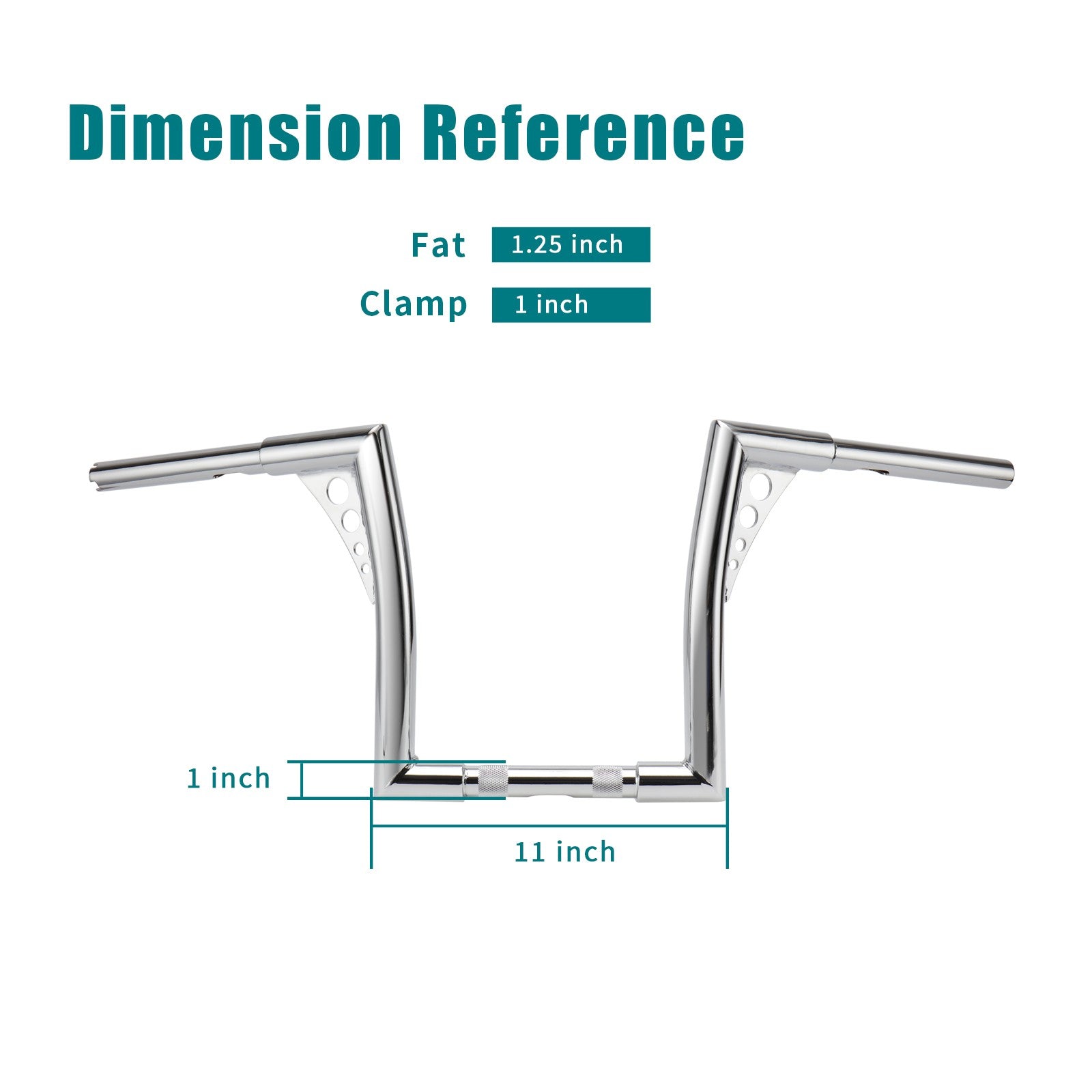 Dimension reference of MoKitDora Brand handlebar: 
fat:1.25 inch
clamp: 1 inch