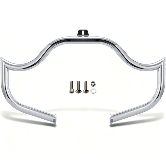 MoKitDora Meathook or Mustache Engine Guard Highway Crash Bar 1.5" Fat for 2000-2017 Harley Softail FL Heritage Classic Deluxe Fat Boy Models, Chrome