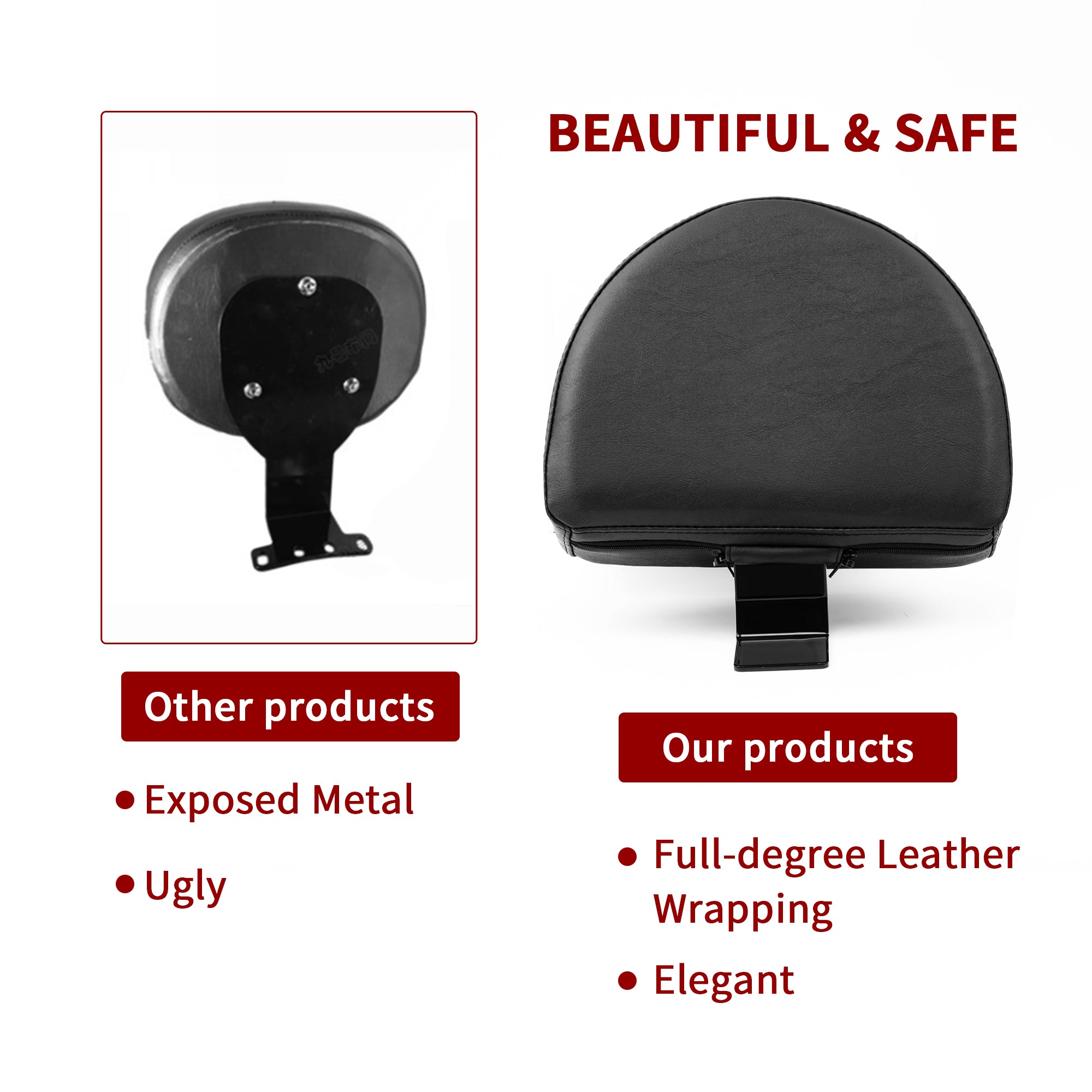 Detachable Heritage Driver Backrest Plug in & Go Rider Back Rest Passenger PU Pad