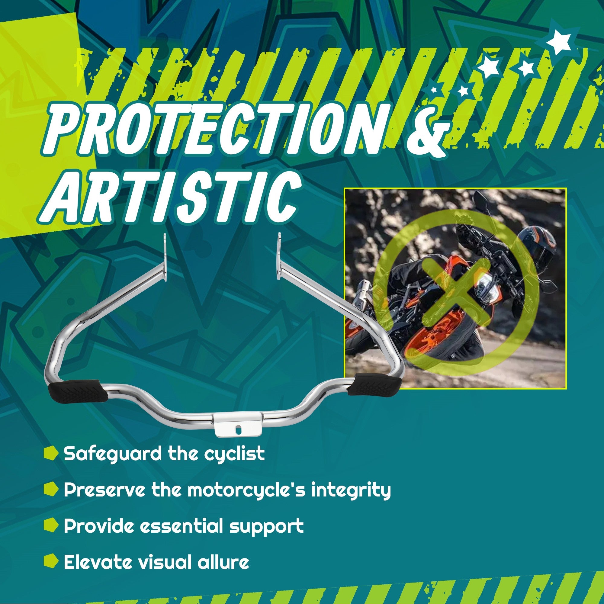 Protection & Artistic Features of Engine Guard, Fitting for Harley Softail 2000-2017 FL Heritage Classic Deluxe Fat Boy FLSTF Models